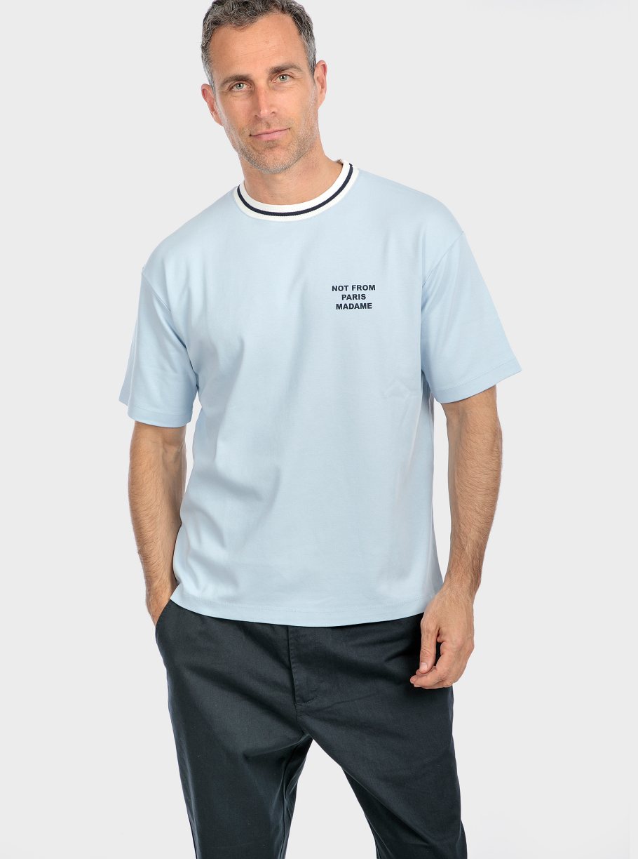 Camiseta SLOGAN MADAME con rayas - Imagen 4