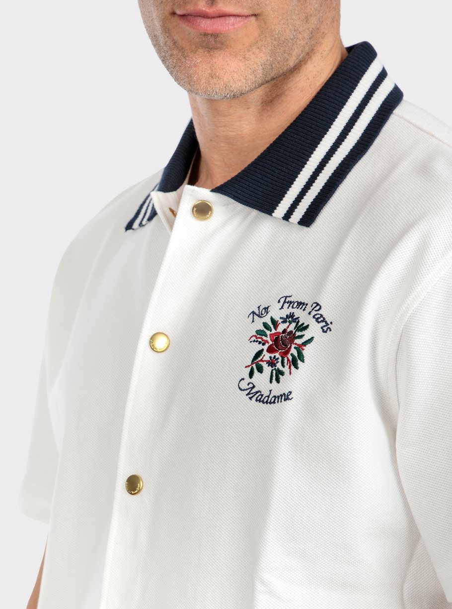 Camisa m/corta piqué raya cuello - Imagen 3