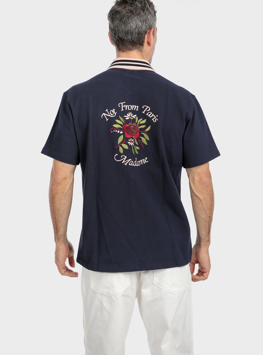 Camisa m/corta piqué raya cuello - Imagen 5