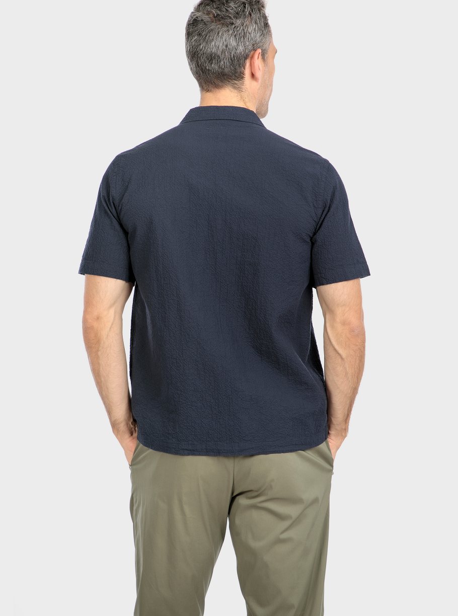 Camisa m/corta lisa seersucker - Imagen 2