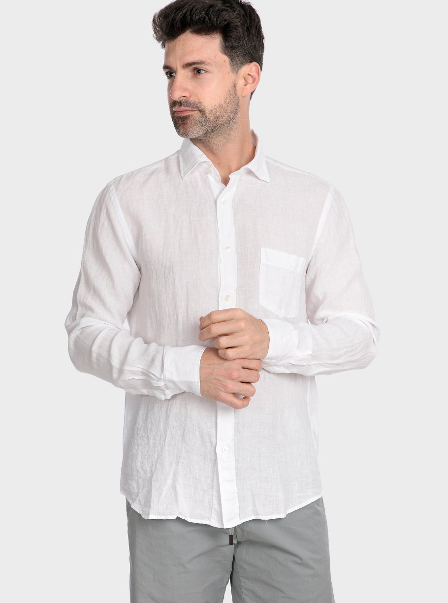 Camisa lisa lino tinto capo