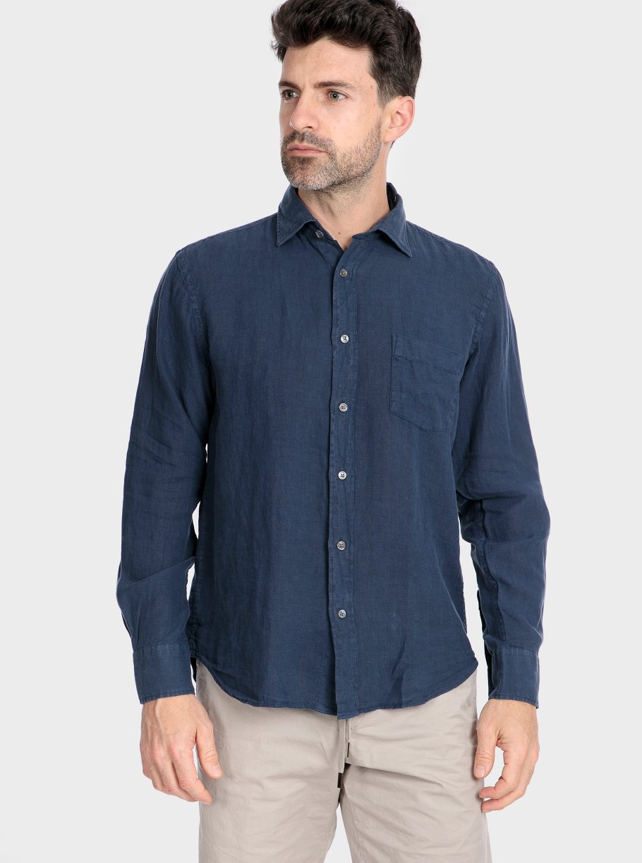Camisa lisa lino tinto capo - Imagen 4