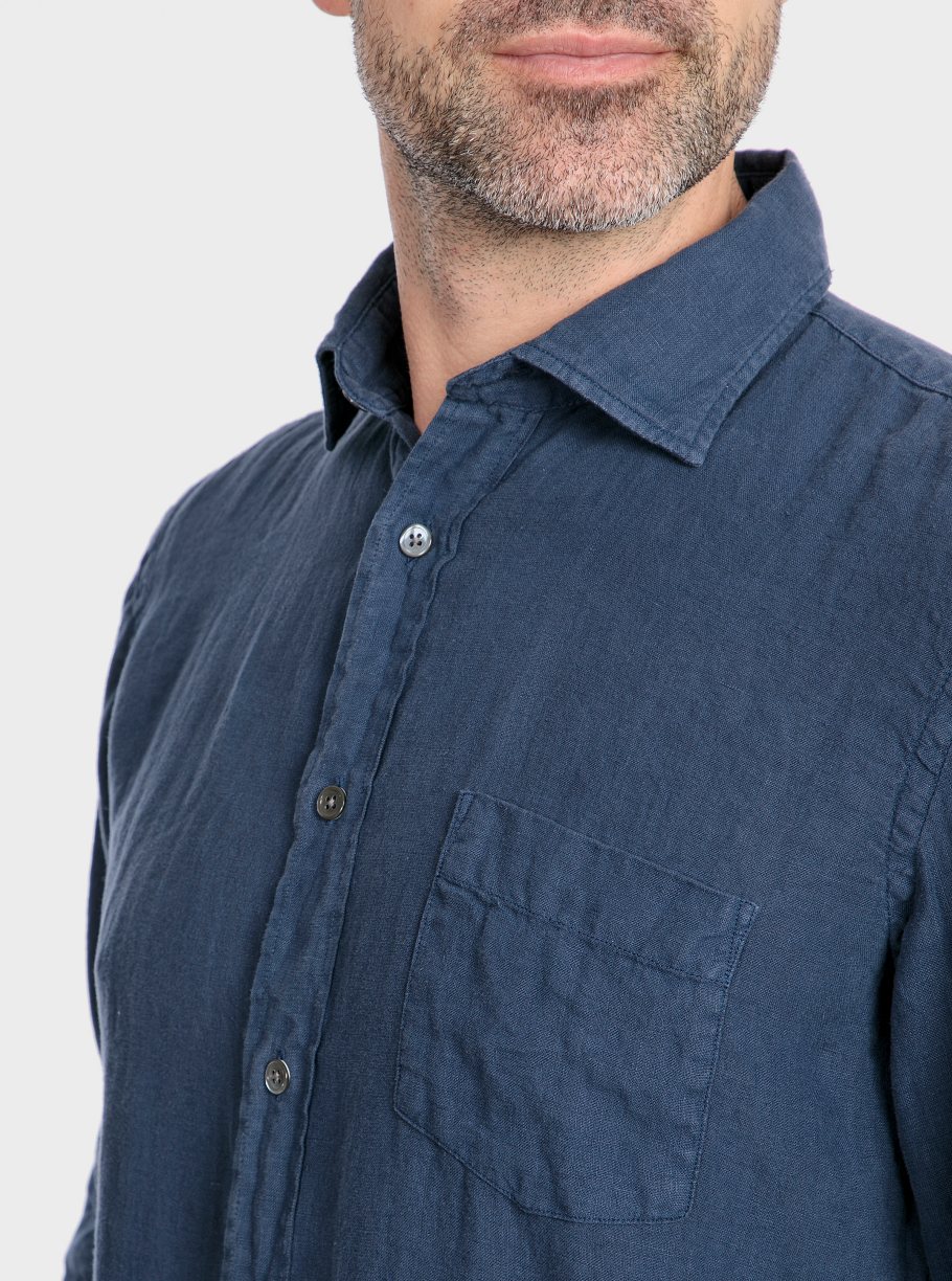 Camisa lisa lino tinto capo - Imagen 6