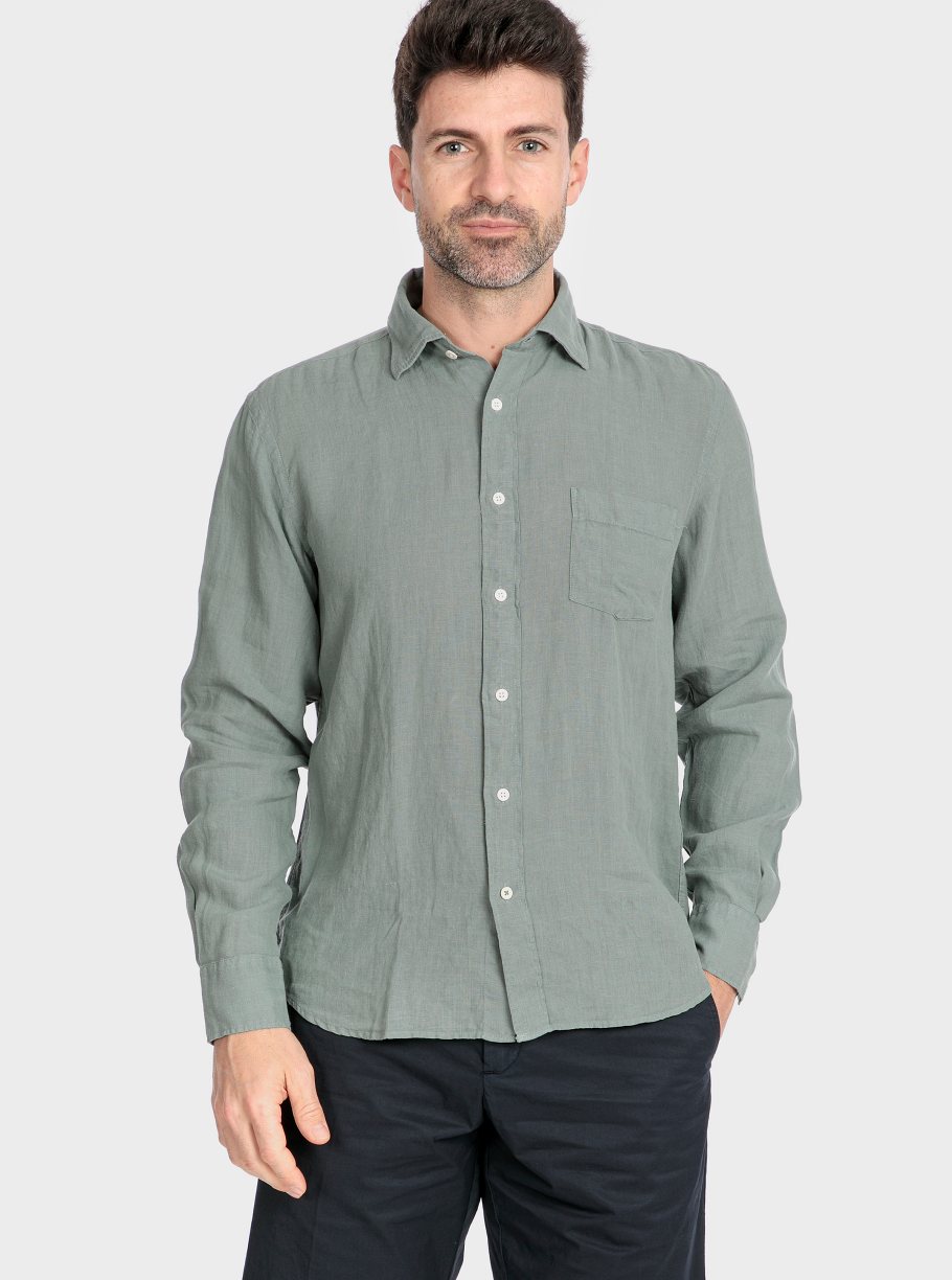 Camisa lisa lino tinto capo - Imagen 7