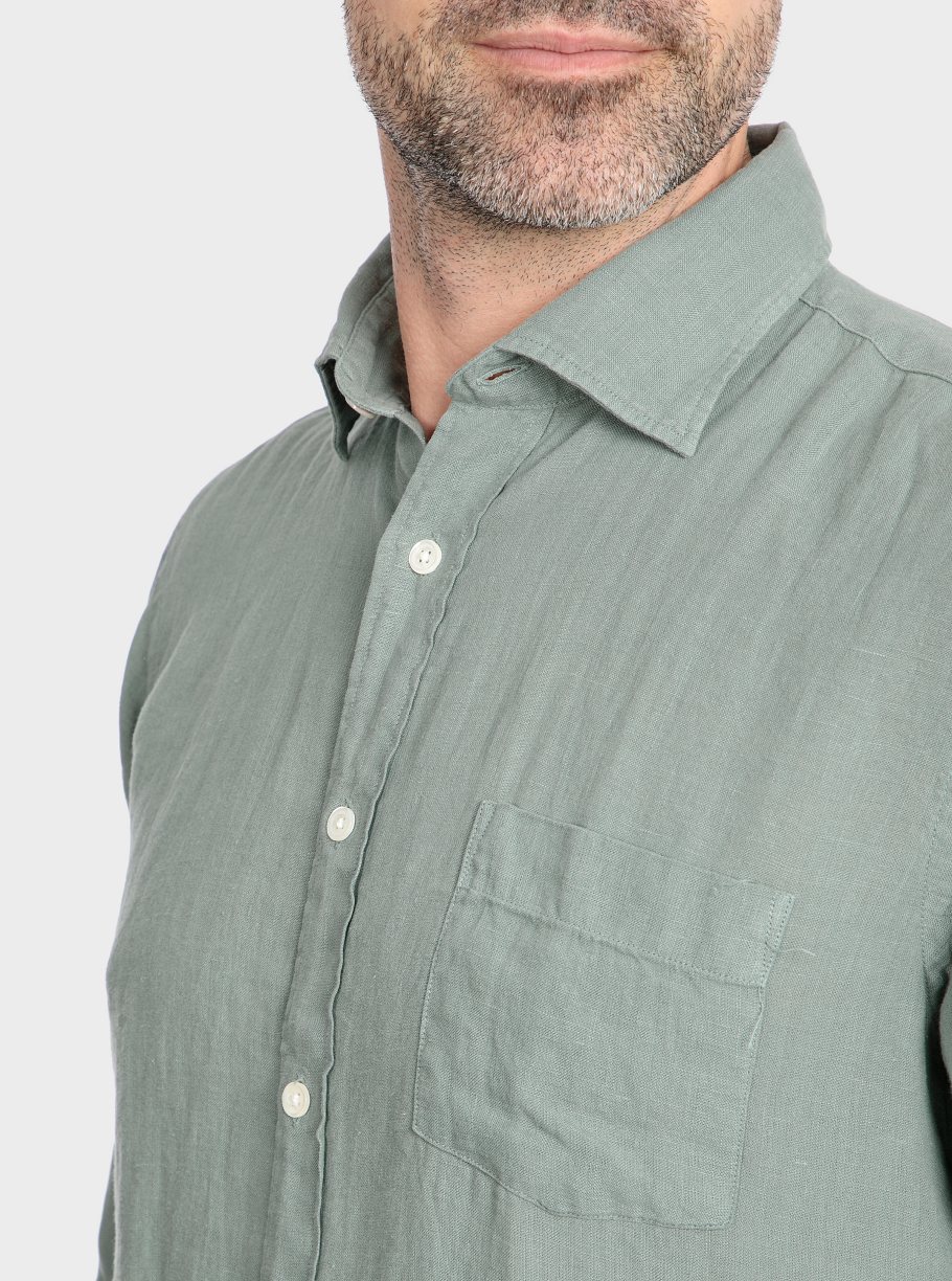 Camisa lisa lino tinto capo - Imagen 9