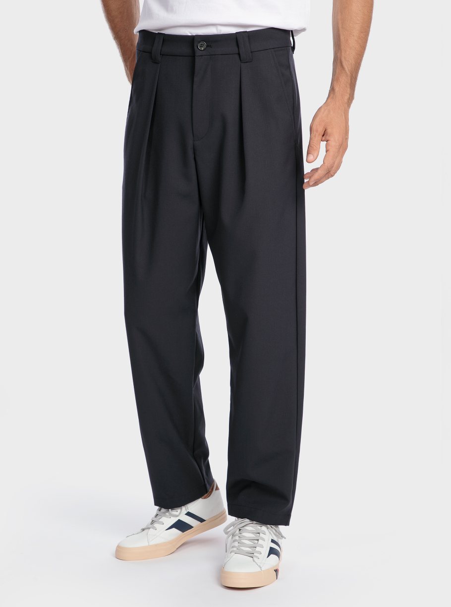 Pantalón pinzas lana polyester