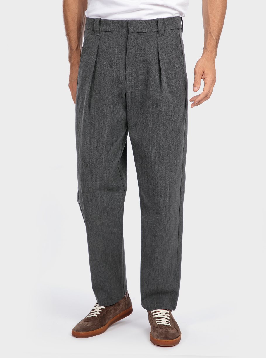 Pantalón pinzas algodón lana