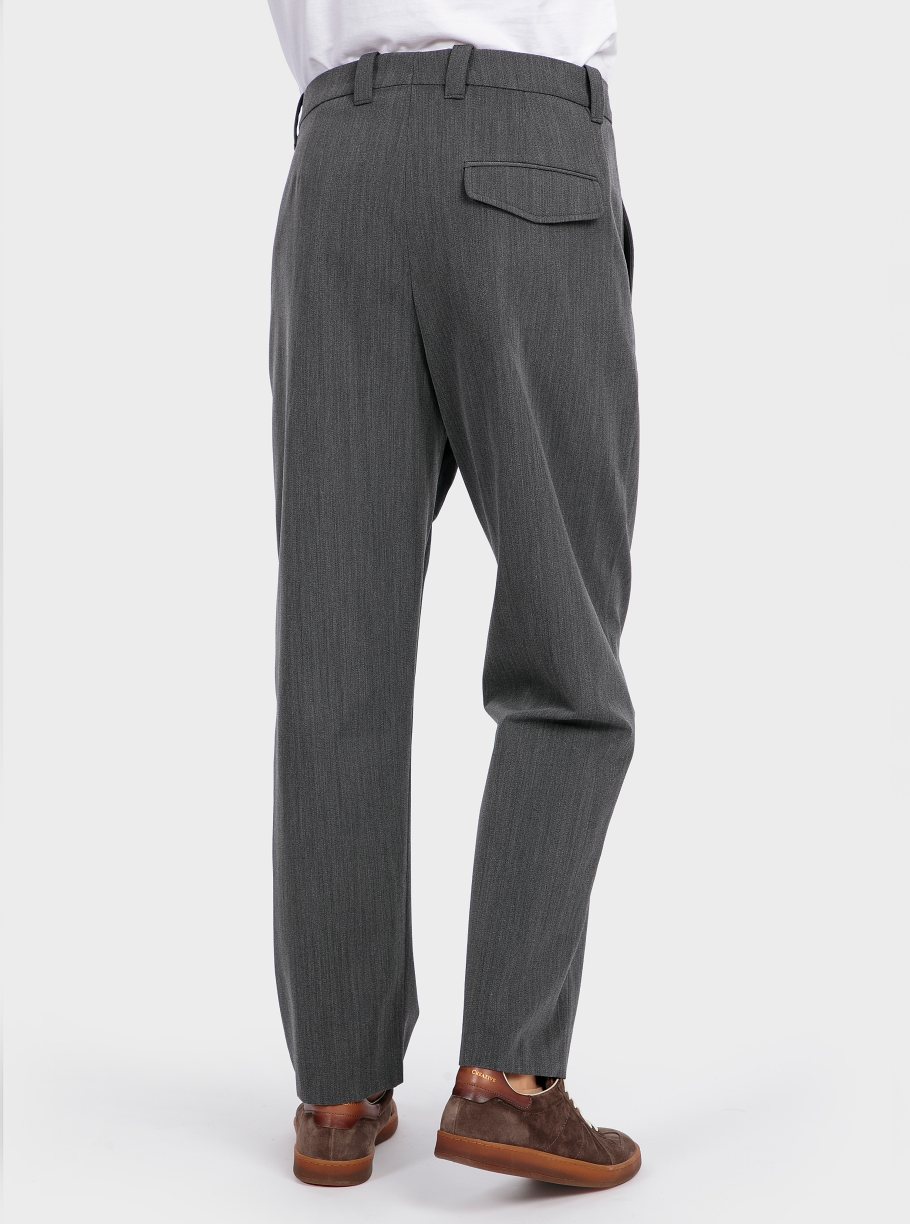 Pantalón pinzas algodón lana - Imagen 2